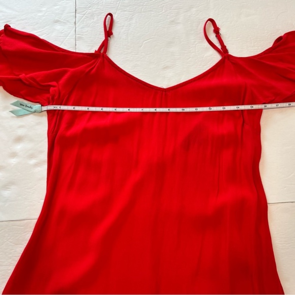 💃🏻Lulus Red Ruffled Up Cold Shoulder Backless Mini Dress‎ - Picture 10 of 13